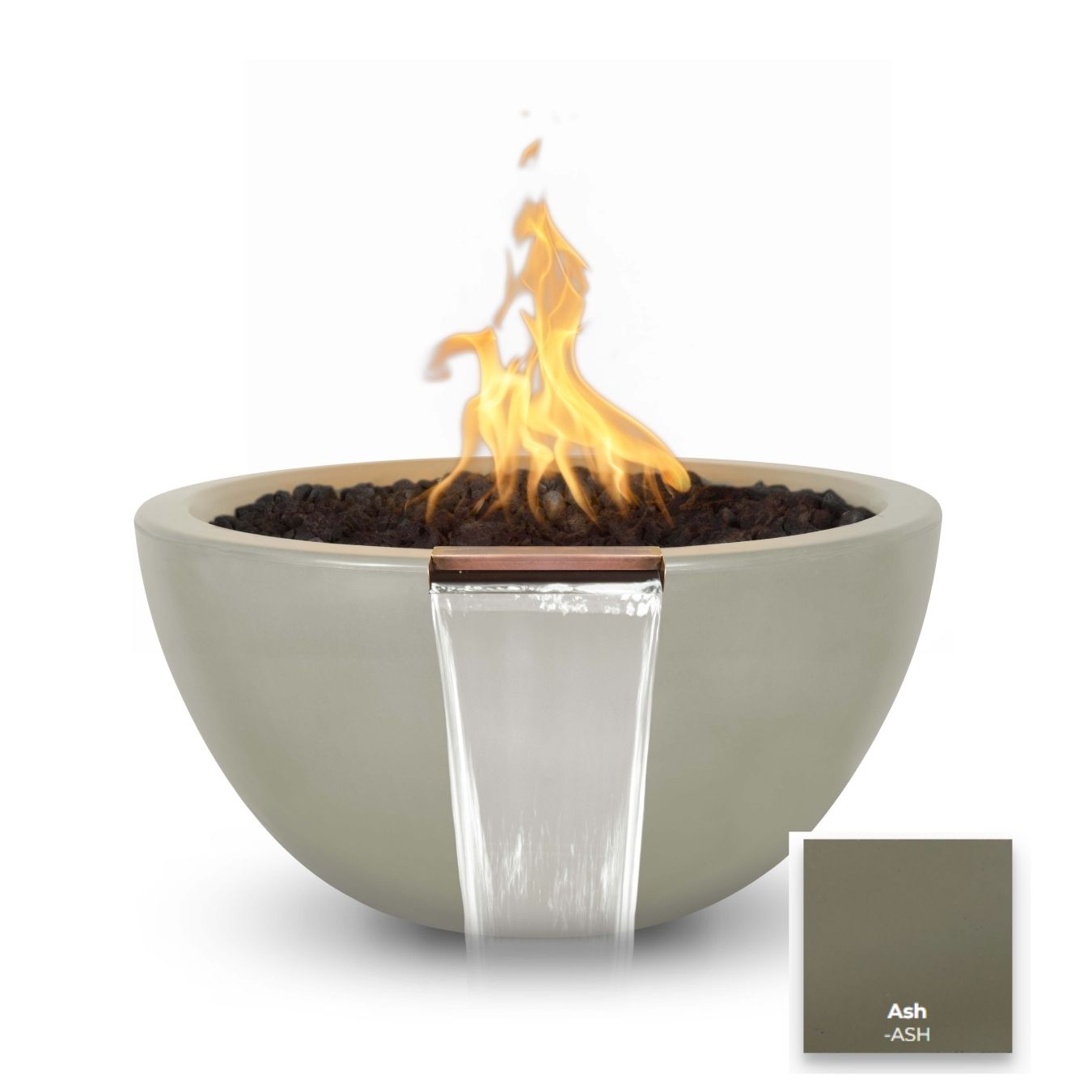 Luna Concrete Fire & Water Bowl - Free Cover ✓ [The Outdoor Plus]