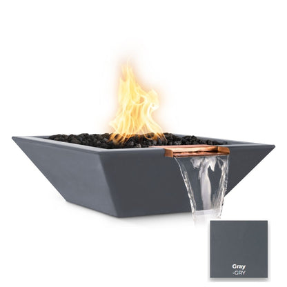 The Outdoor Plus Maya Concrete Fire & Water Bowl - Wide Spill + Free Cover | Outdoor Heat Direct