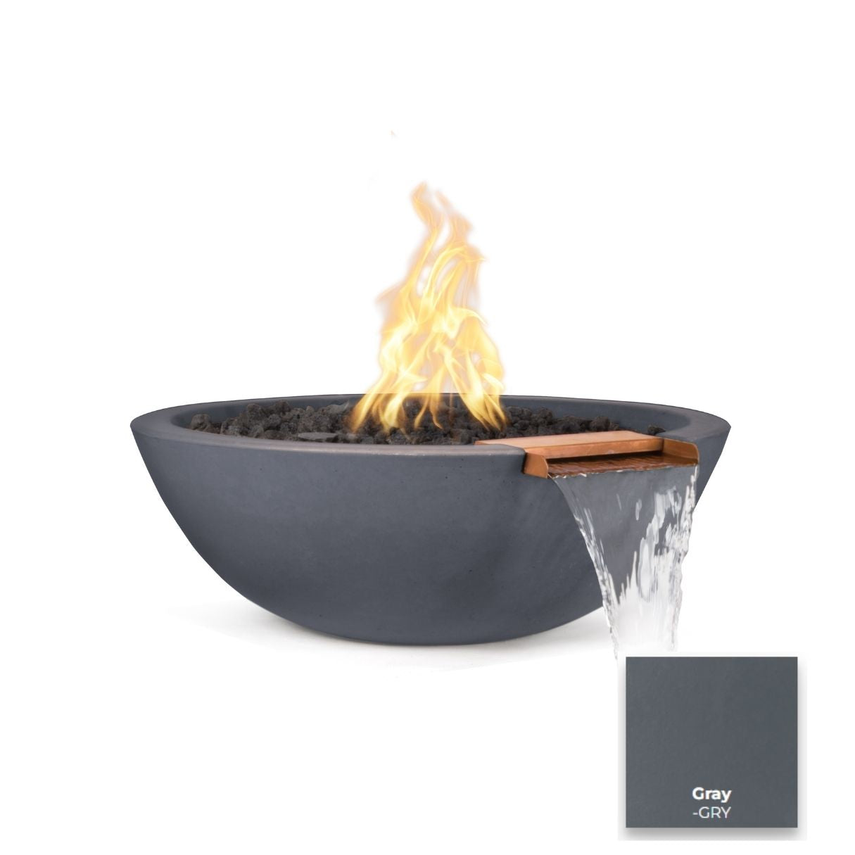 Sedona Concrete Fire & Water Bowl - Free Cover ✓ [The Outdoor Plus] | Outdoor Heat Direct