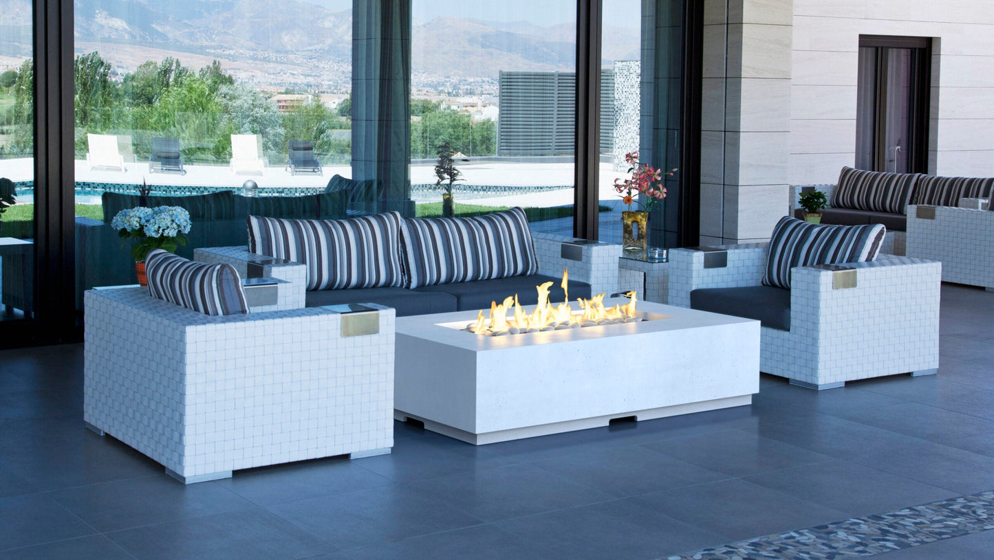 American Fyre Designs Legend Firetable with Electronic Ignition | GFRC Chat-Height Fire Table - Outdoor Heat Direct
