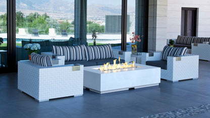 American Fyre Designs Legend Firetable with Electronic Ignition | GFRC Chat-Height Fire Table - Outdoor Heat Direct