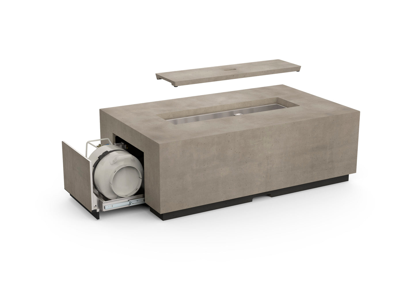American Fyre Designs Legend LP Select Firetable with Built-In Propane Tank Cabinet - Smoke