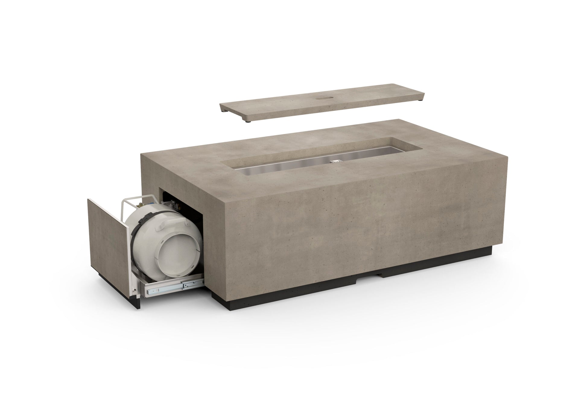American Fyre Designs Legend LP Select Firetable with Built-In Propane Tank Cabinet - Smoke