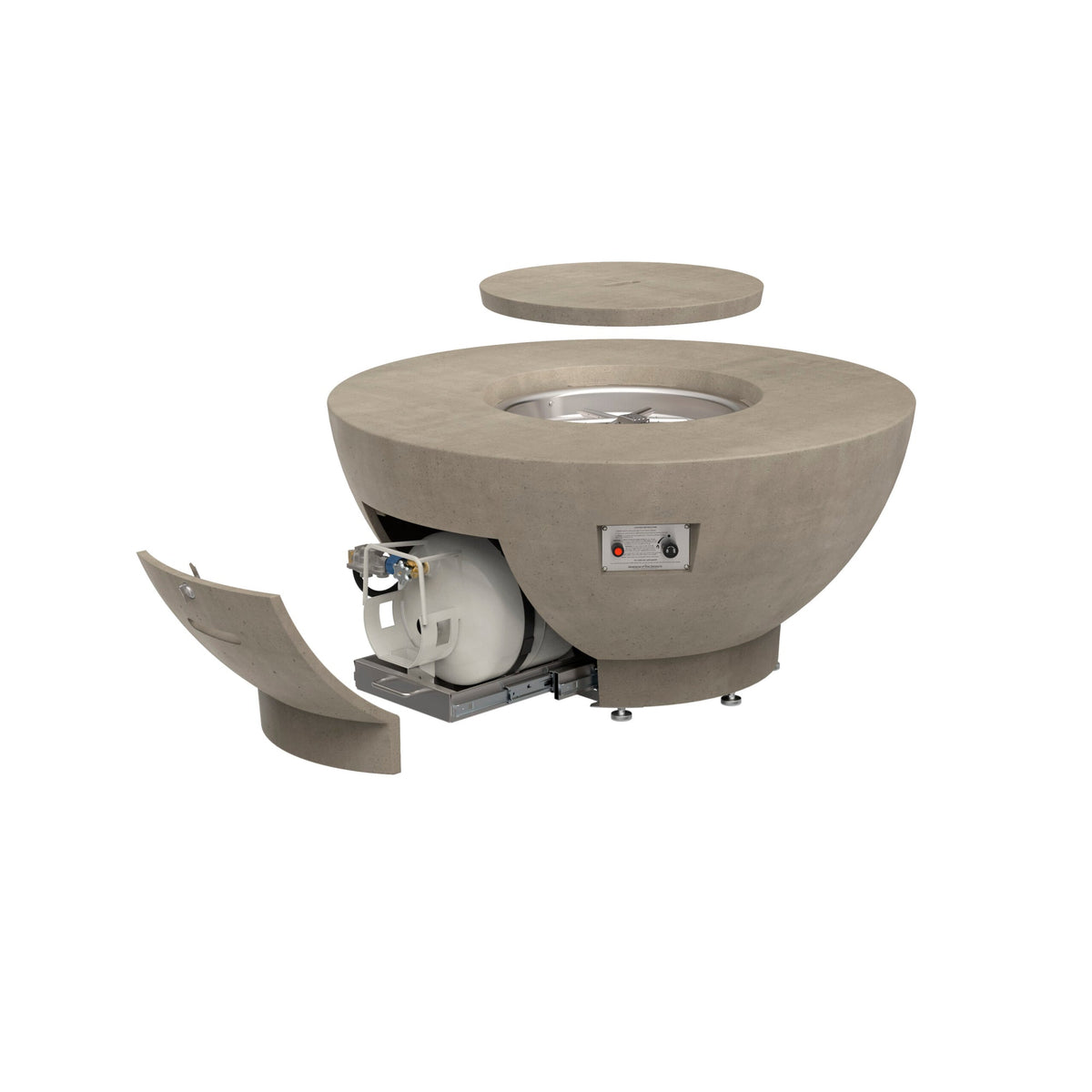American Fyre Designs 48" Chat Fire Bowl - propane tank drawer
