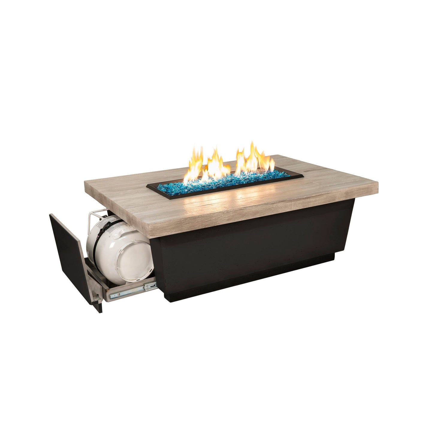 American Fyre Designs Reclaimed Wood Contempo LP Select Firetable - Silver Pine