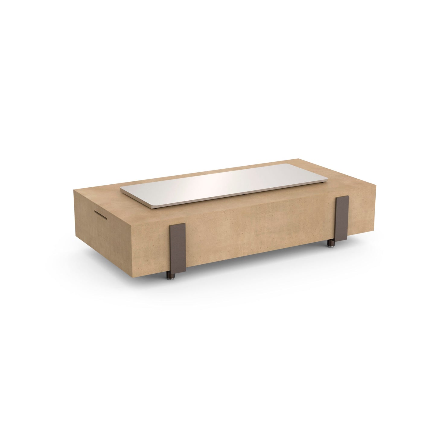 Long firetable with optional stainless steel burner cover (8116-SS)