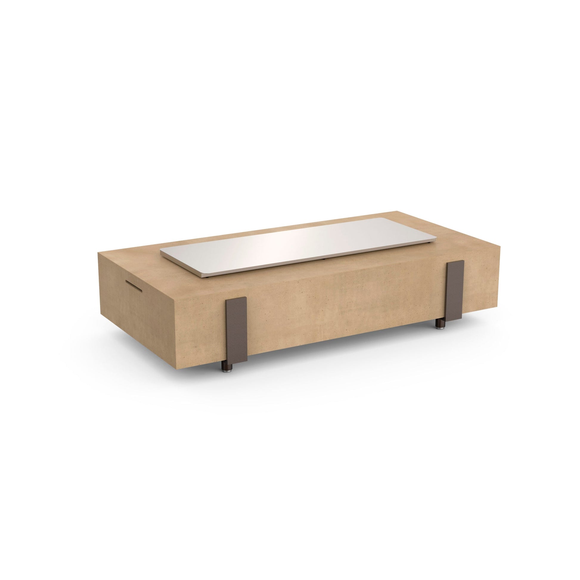 Long firetable with optional stainless steel burner cover (8116-SS)