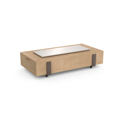 Long firetable with optional stainless steel burner cover (8116-SS)