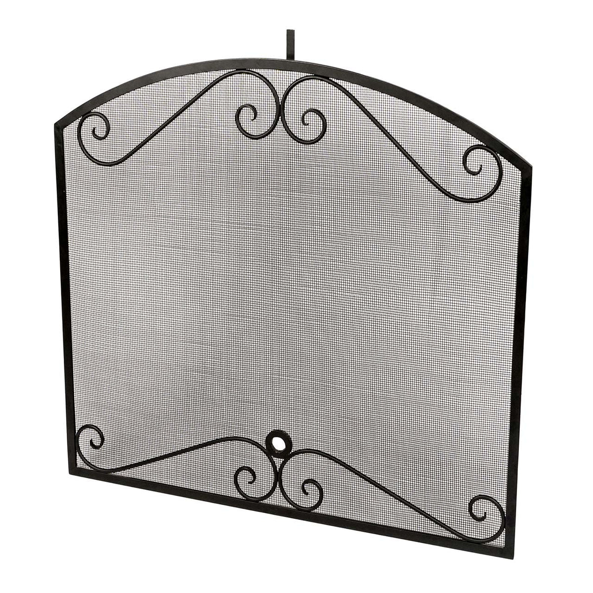 American Fyre Designs Arched Black Scroll Fireplace Screen (8250-BL)