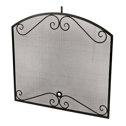 Arched Black Scroll Fireplace Screen