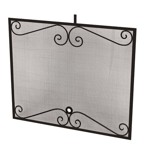 Black Scroll Fireplace Screen for Petite Cordova