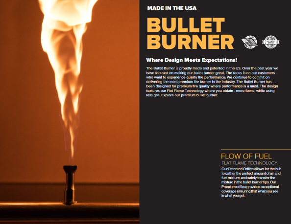 Stainless Steel Double Rectangle Bullet Burner by The Outdoor Plus | Outdoor Heat Direct