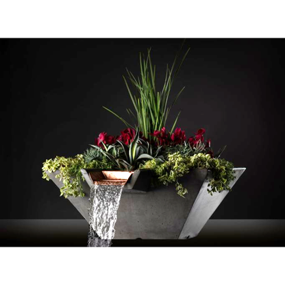 Cascade Conical Planter + Water Bowl (22"–34") | Slick Rock Concrete | Outdoor Heat Direct