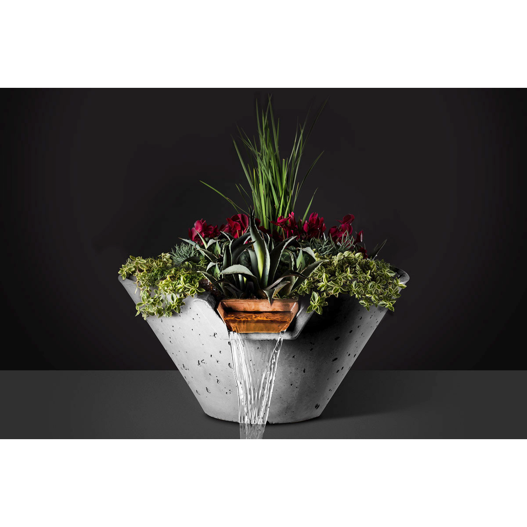 Cascade Conical Planter + Water Bowl (22"–34") | Slick Rock Concrete | Outdoor Heat Direct