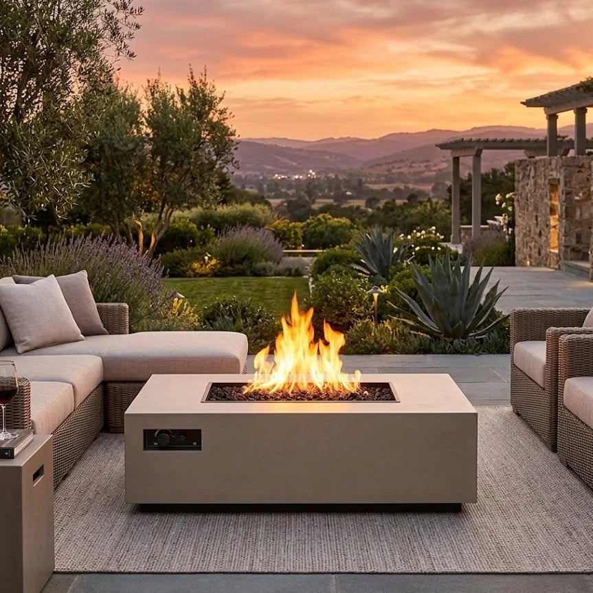 Warming Trends Aon Rectangular Fire Table
