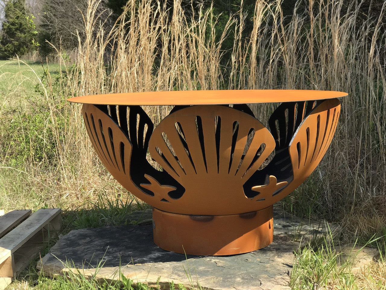 Steel Table Top Lid 51 inch - Fire Pit Art carbon steel fire pit cover