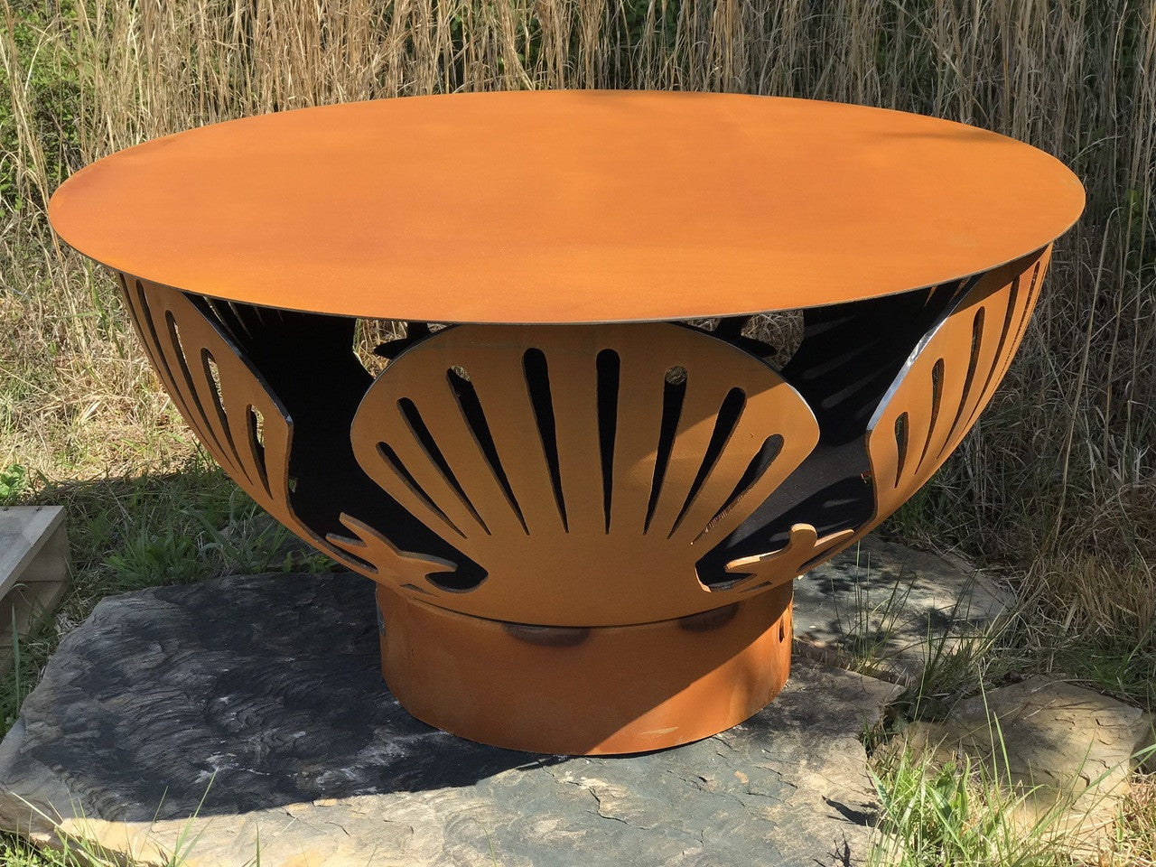 Steel Table Top Lid 51 inch - Fire Pit Art carbon steel fire pit cover