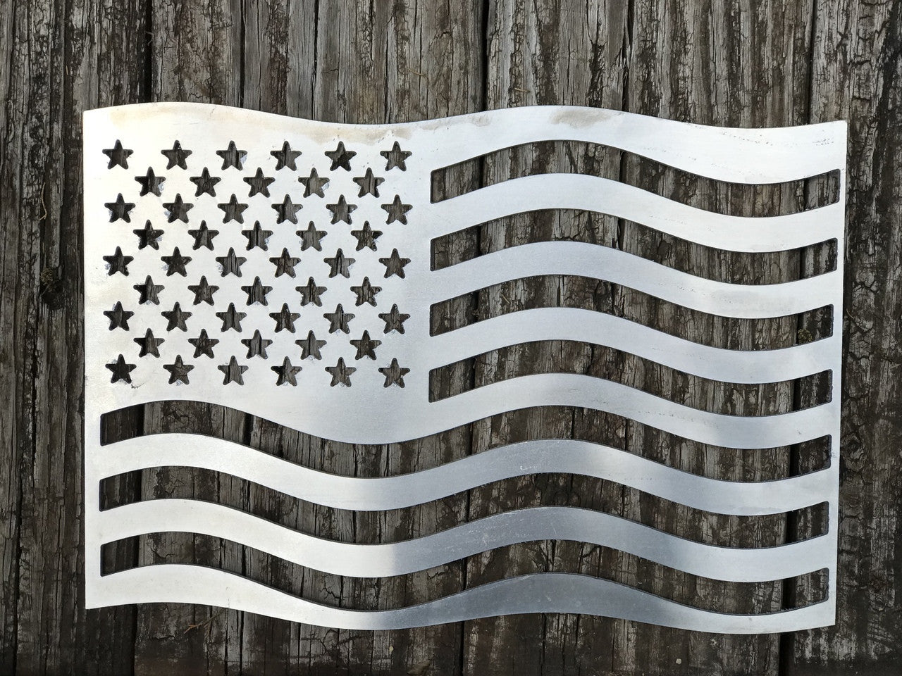 American Flag Accent by Fire Pit Art, cut from 1/8 inch aluminum | Outdoor Heat Direct