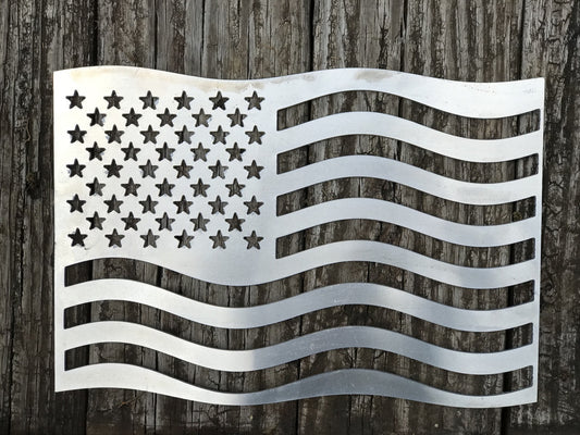 American Flag Accent by Fire Pit Art, cut from 1/8 inch aluminum | Outdoor Heat Direct