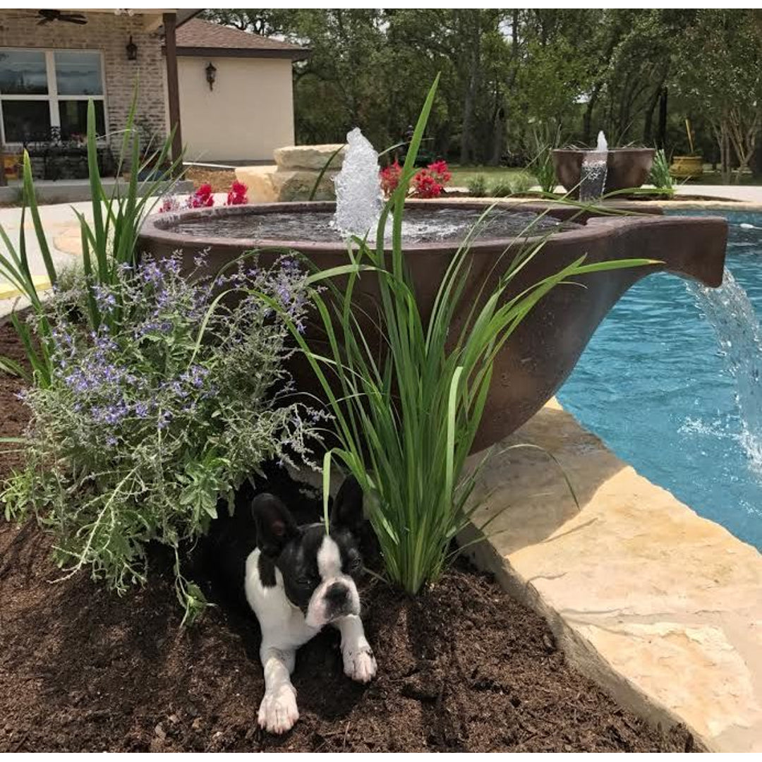 Spill Classic Large 36" Water Bowl | Slick Rock Concrete | Outdoor Heat Direct