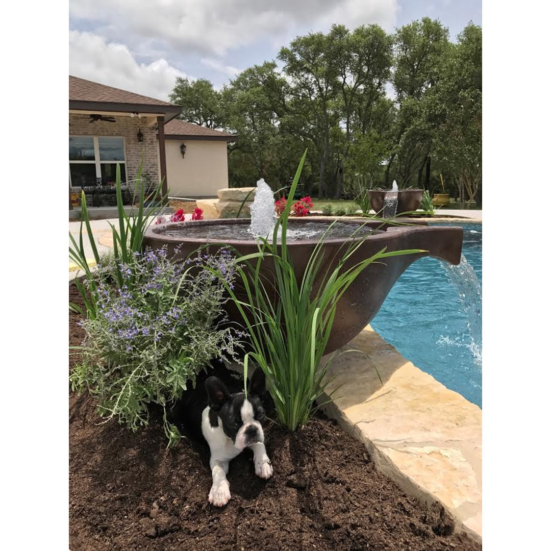 Spill Classic Large 36" Water Bowl | Slick Rock Concrete | Outdoor Heat Direct