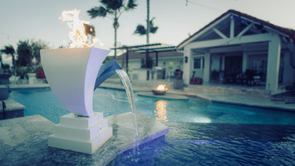Designer Series Fire Feature 12 - Scupper High Quality Powder Coat Finish by The Outdoor Plus | Outdoor Heat Direct