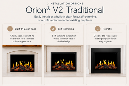 Modern Flames Orion V2 26" Traditional LCD Electric Fireplace - Outdoor Heat Direct