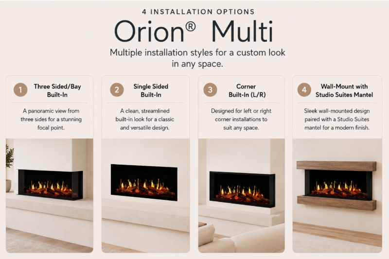 Modern Flames Orion V2 76" Multi Linear LCD Electric Fireplace - Outdoor Heat Direct