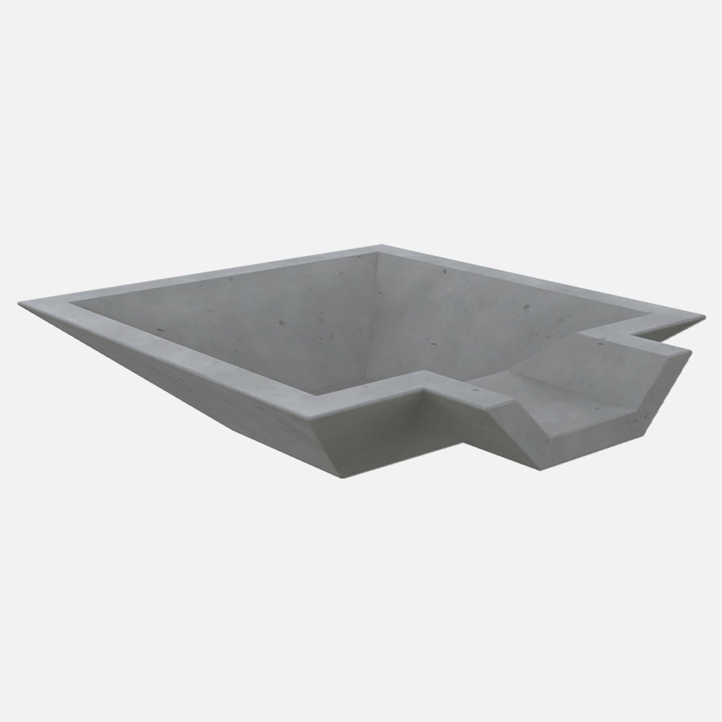 Fire by Design GFRC Square Oblique Fire & Water Bowl - Dramatic Slant - Product photo