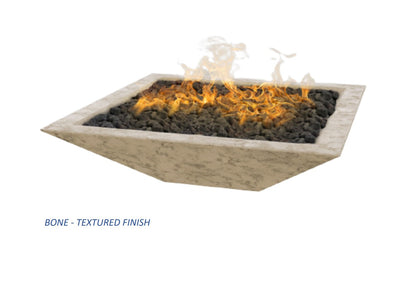 GFRC Oblique Square Fire Bowl / Electronic Ignition  - Free Cover ✓ [Fire by Design]