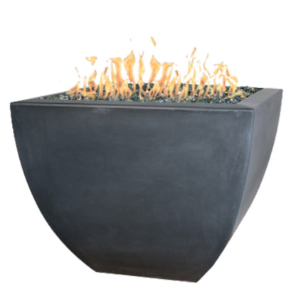 Legacy Square Fire Vase with Electronic Ignition  - Free Cover ✓ [Fire by Design] | Outdoor Heat Direct