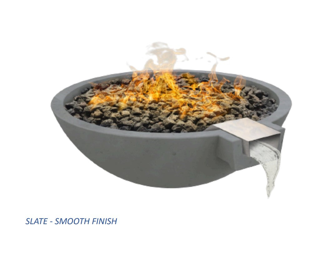 GFRC Scupper Round Wok Fire & Water Bowl / Match Ignition - Free Cover ✓ [Fire by Design]