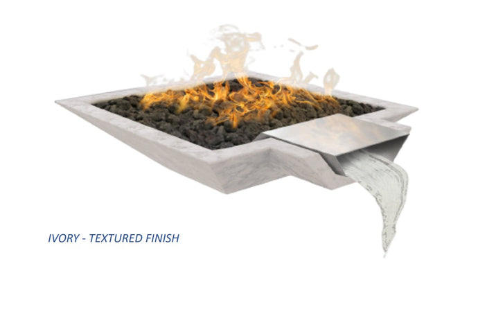 GFRC Oblique Fire & Water Bowl with Electronic Ignition - Free Cover ✓ [Fire by Design]