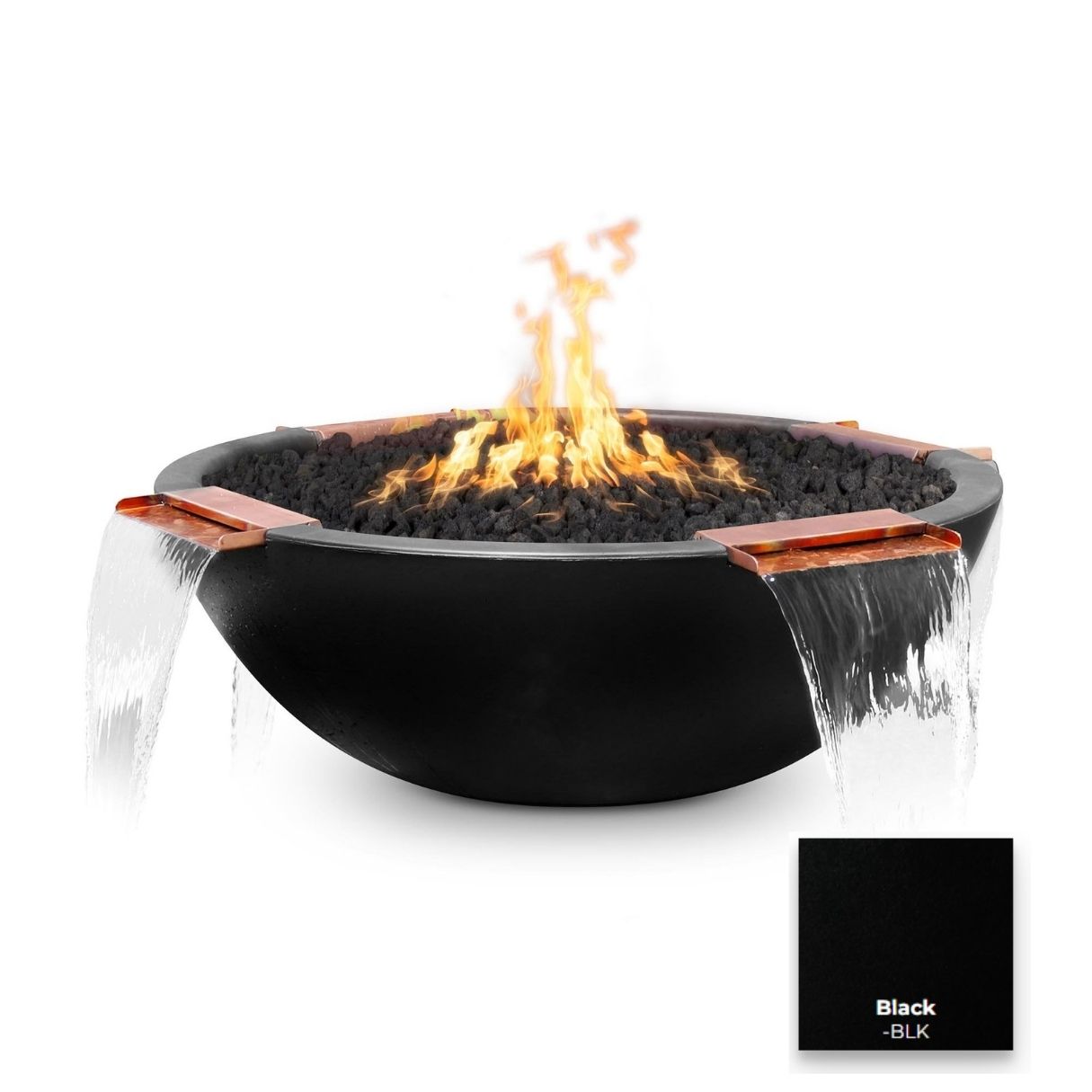 The Outdoor Plus Sedona Concrete Fire & Water Bowl - 4 Way Spill + Free Cover | Outdoor Heat Direct