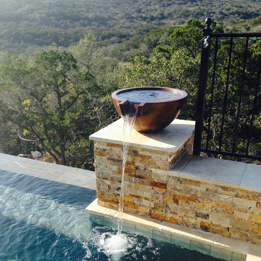 Spill Classic 24" Water Bowl | Slick Rock Concrete | Outdoor Heat Direct