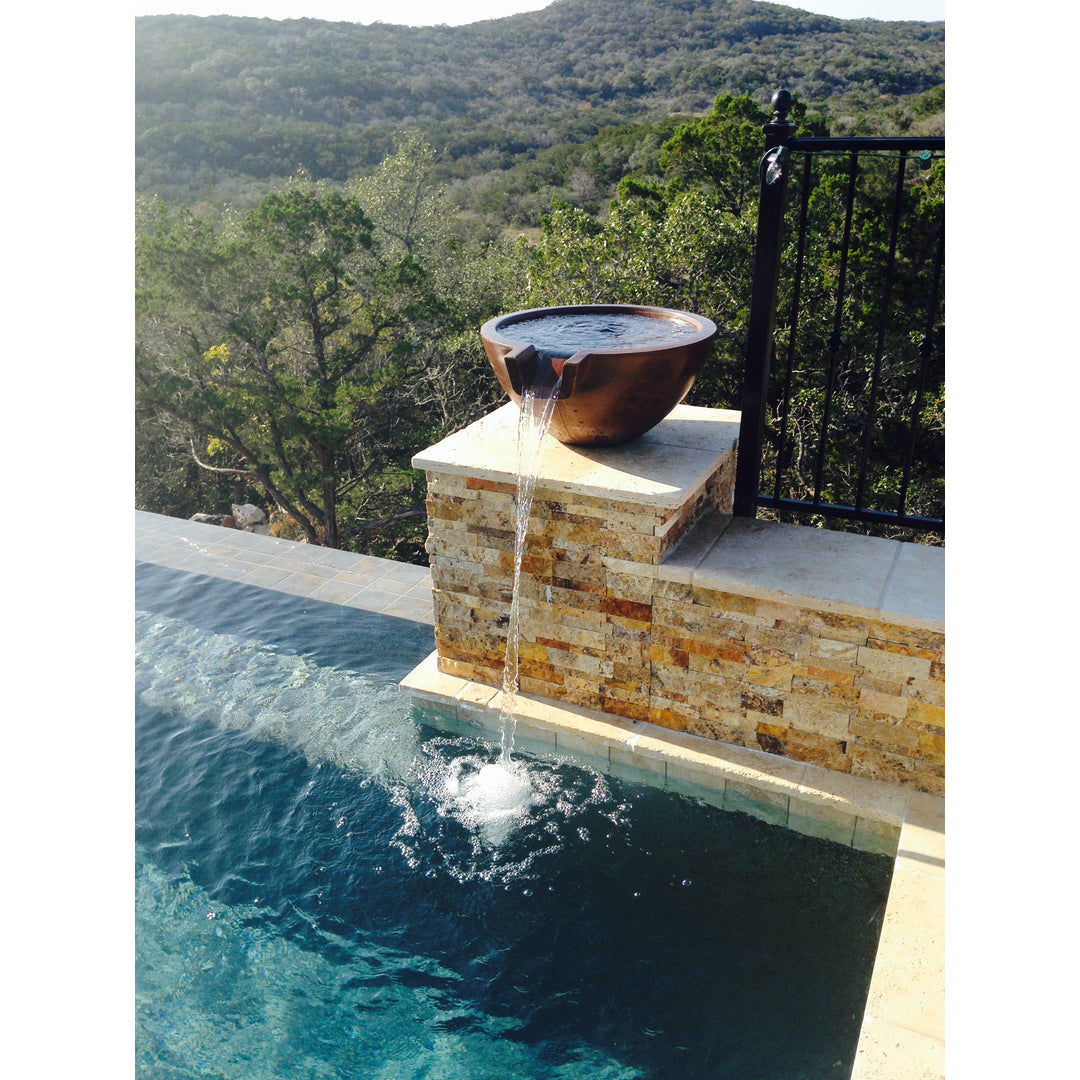 Spill Classic 24" Water Bowl | Slick Rock Concrete | Outdoor Heat Direct