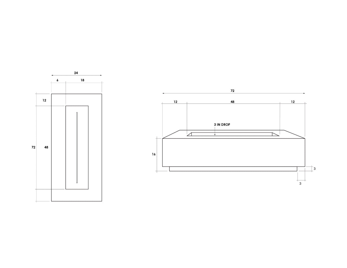 Prism Hardscapes Tavola 72 Fire Table Specifications