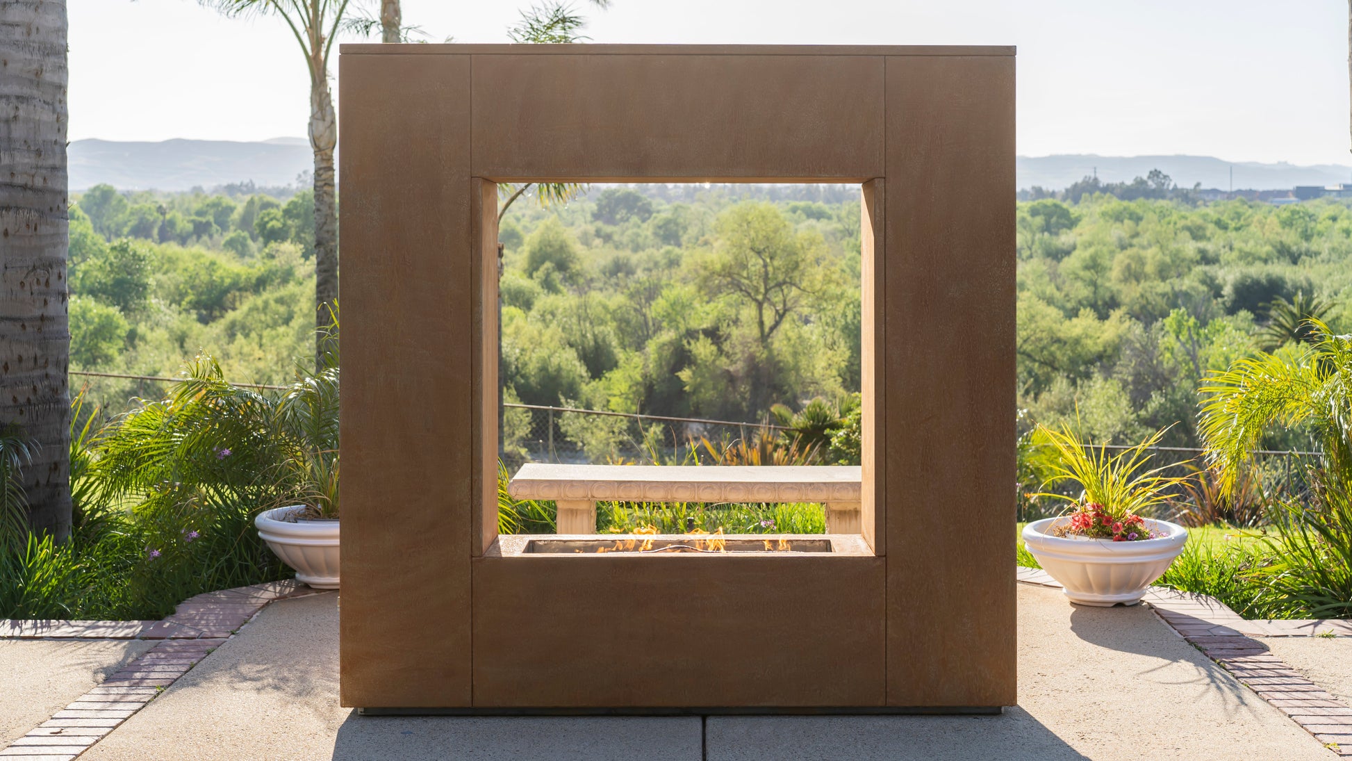 Williams Outdoor Fireplace - Corten Steel by The Outdoor Plus | Outdoor Heat Direct