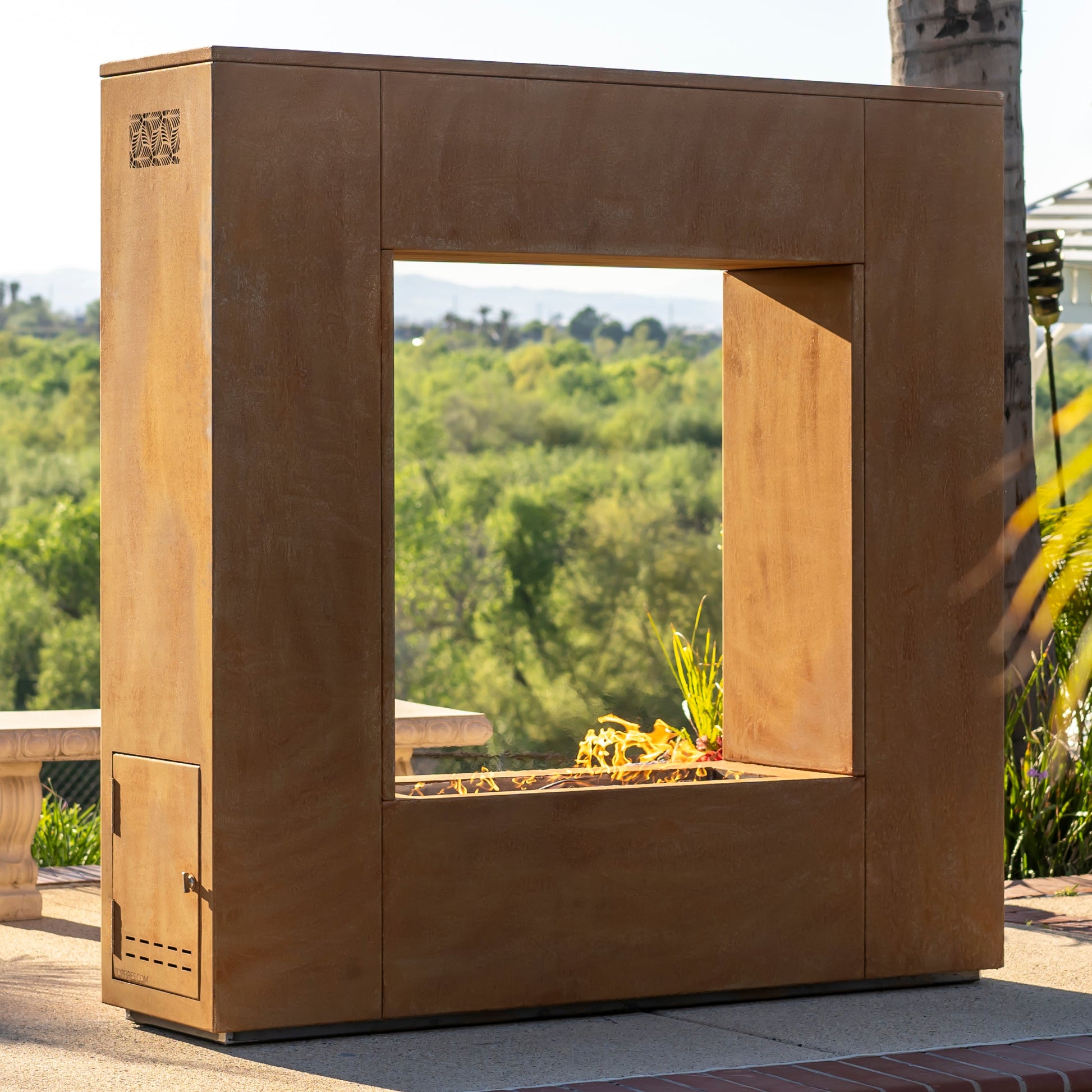 Williams Outdoor Fireplace - Corten Steel by The Outdoor Plus | Outdoor Heat Direct
