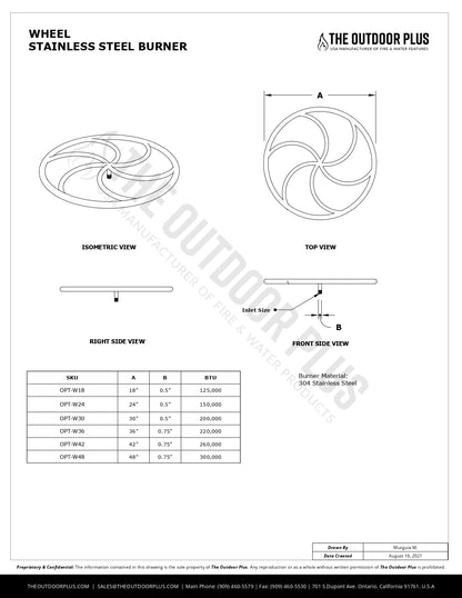 Wheel Stainless Steel Burner by The Outdoor Plus