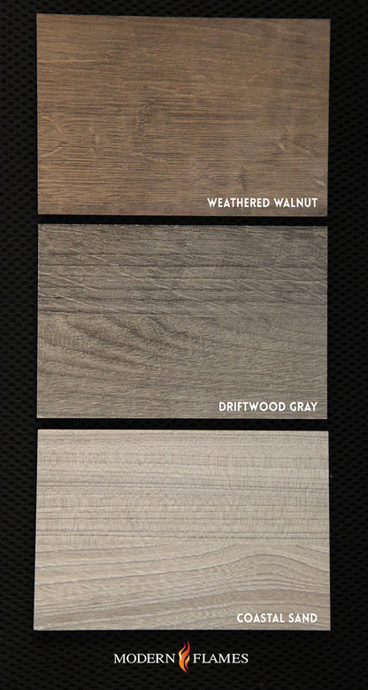 Modern Flames Allwood Media Wall Main System for 60" Spectrum Slimline — Weathered Walnut (AFWS-MAIN-WW) - Outdoor Heat Direct