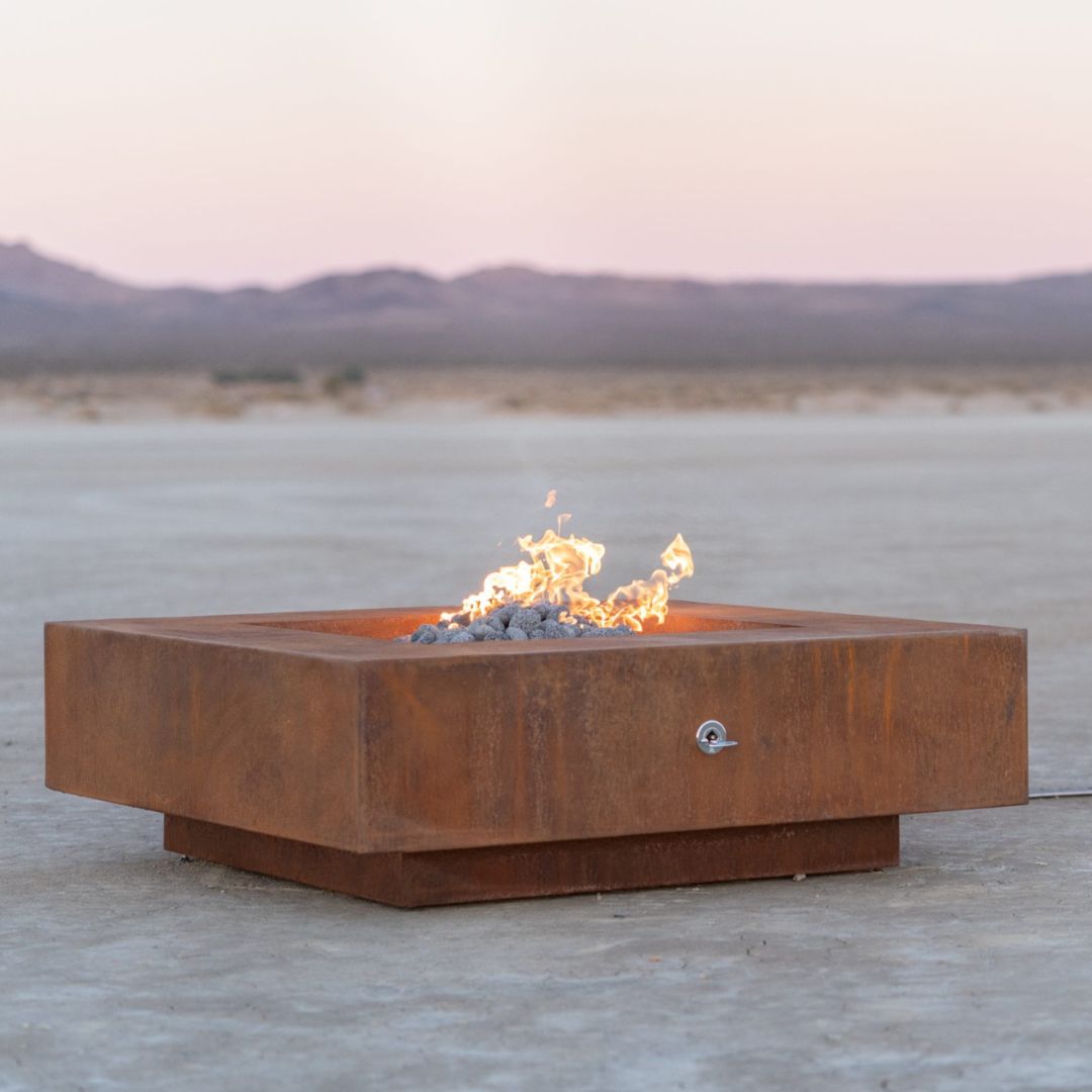 The Outdoor Plus Cabo Square Metal Fire Pit