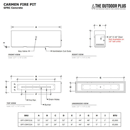 Carmen Concrete Fire Pit - Free Cover ✓ [The Outdoor Plus] (Lead Time 2-3 weeks)