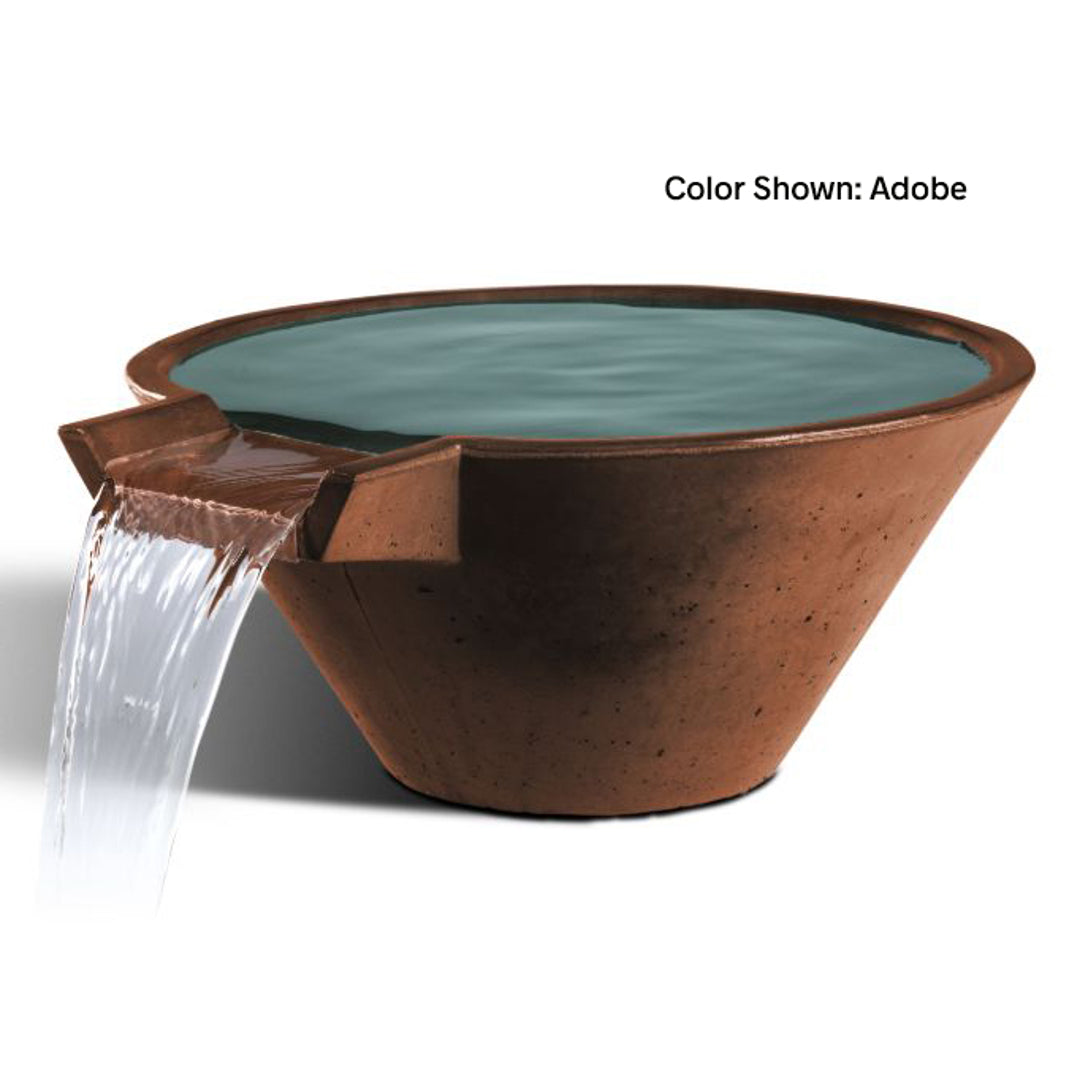 Slick Rock Cascade Conical water bowl in Adobe — installs on 1.5" PVC with the Water Bowl Install Kit