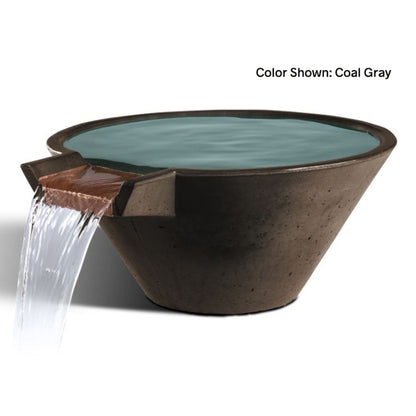 Slick Rock Cascade Conical water bowl in Coal Gray — mounted with the Water Bowl Install Kit