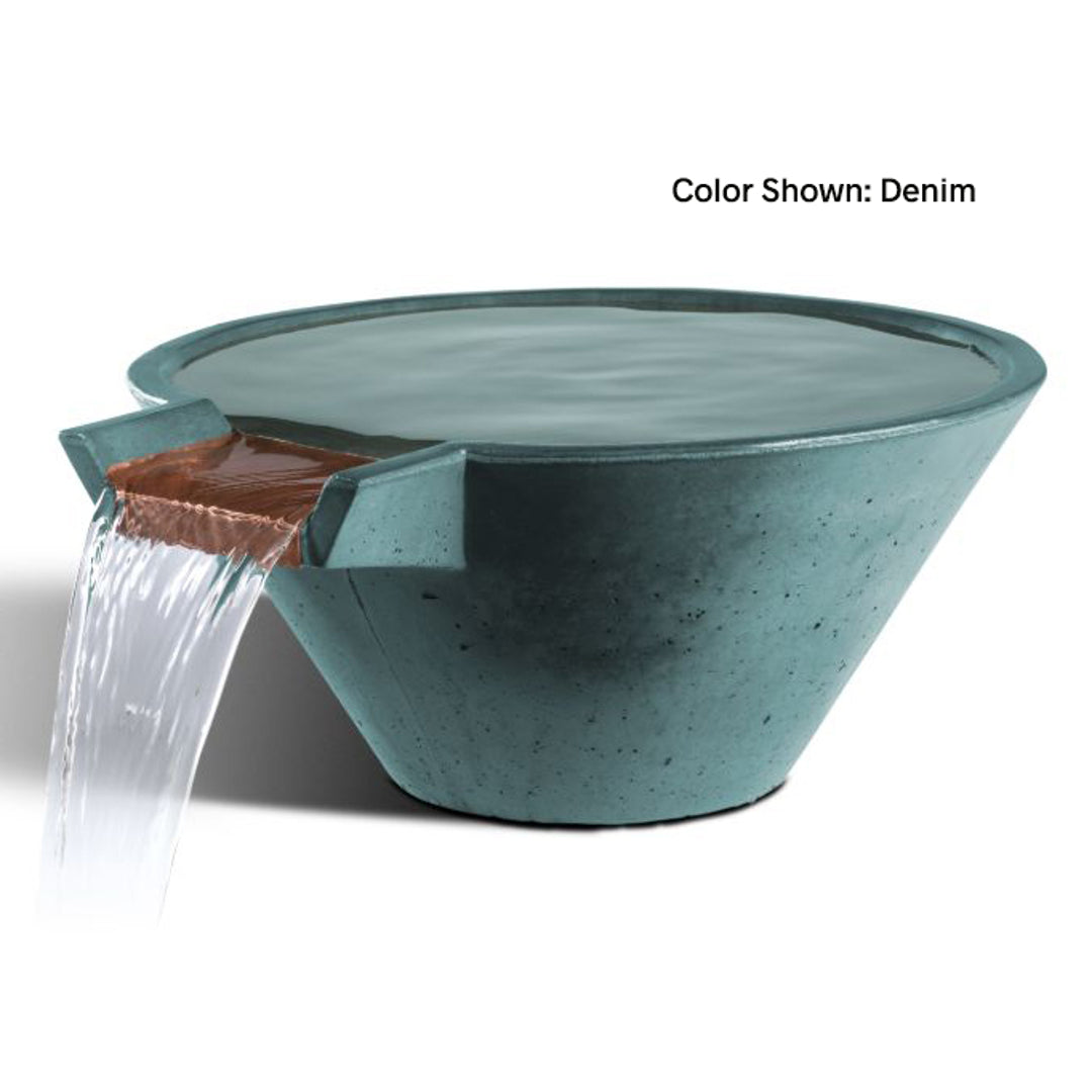 Cascade Conical Water Bowl (22"–34") | Slick Rock Concrete | Outdoor Heat Direct