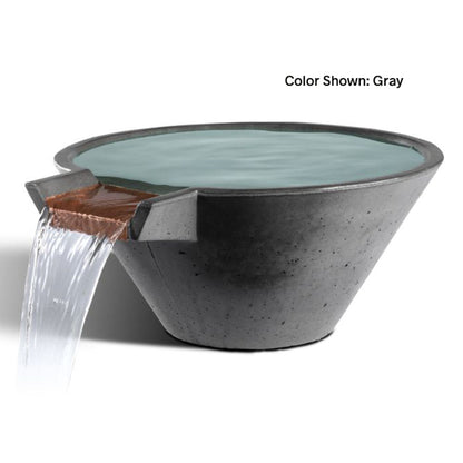 Cascade Conical Water Bowl (22"–34") | Slick Rock Concrete | Outdoor Heat Direct
