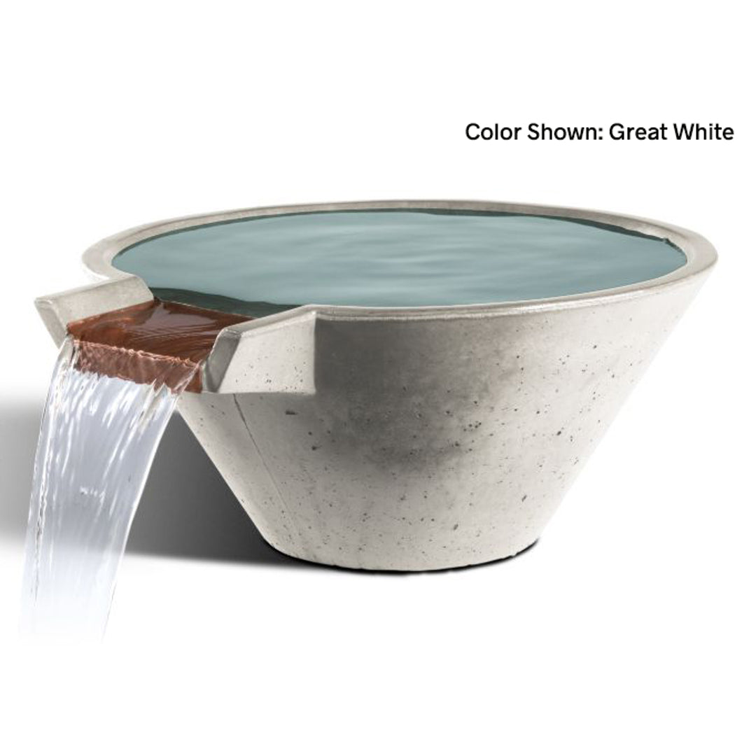 Cascade Conical Planter + Water Bowl 29" — Composite Fiberglass | Slick Rock Concrete | Outdoor Heat Direct