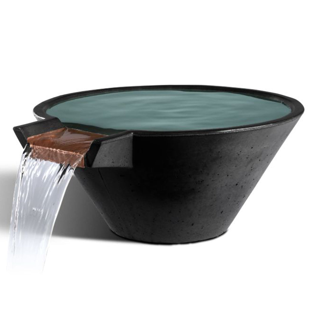 Cascade Conical Water Basin (22"–34") — No Liner | Slick Rock Concrete | Outdoor Heat Direct