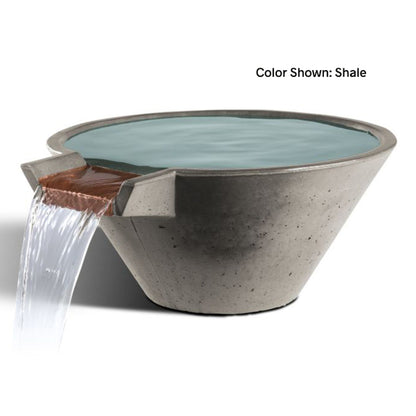 Cascade Conical Water Basin (22"–34") — No Liner | Slick Rock Concrete | Outdoor Heat Direct